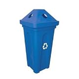 Heavy-Duty Blue Plastic Recycle Bin - Slim