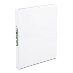Clean Touch Locking Round Ring View Binder, 1/2 Capacity, White