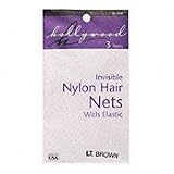 Hollywood Nylon Hair Nets - Light Brown 3 pk.