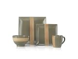 Gourmet Basics by Mikasa Bamboo Collection Square Green Serving Platter 14.8-in.