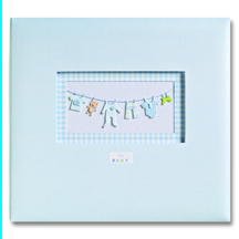 K & Company 12x12 Postbound Scrapbook Album BABY BOY CLOTHESLINE