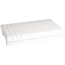 Dynalon 135014-0001 HDPE 90-Slot Microscope Slide Drying and Storage Block, 12" Length x 7" Width x 2" Height