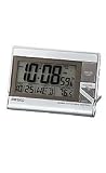 Seiko Advanced Technology Travel Alarm Clock Silver-Tone Metallic Case