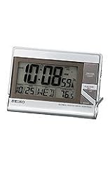 Seiko Advanced Technology Travel Alarm Clock Silver-Tone Metallic Case