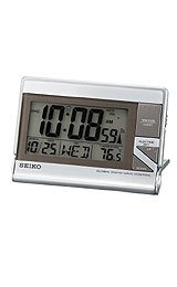 Seiko Advanced Technology Travel Alarm Clock Silver-Tone Metallic Case
