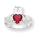 14k White Gold January Birthstone Claddaugh Ring - JewelryWeb
