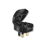PK Green 2 Pin EU to 3 Pin UK 3A Plug Converter Adaptor - Black