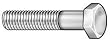 Industrial Grade 3AUN5 Hex Cap Screw, SS, 3/8-16x2 In, PK10