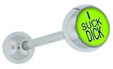 I Suck Dick Logo Tongue Barbell Ring