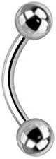 Titanium Internally Threaded Curved Barbell (16G) Length 3/8"