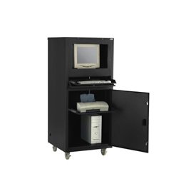 Mobile Security Computer Cabinet - Black