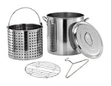 Eastman Outdoors 36 Quart Crab &  Lobster  Pot With Steamer Rack, Stainless Steel