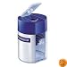 1 Hole Round Pencil Sharpener, w/ Shavings Cup, Blue (STD511001)