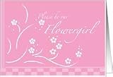 Pink Flowers Flower Girl Card