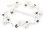 Freshwater PEARL and Sapphire Bracelet Sterling Silver