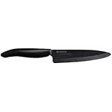 Kyocera Advanced Ceramic Revolution Series 5-inch Slicing Knife, Black Handle, Black Blade
