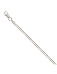 Silverflake -9"+1"Extension Double Strand Bead Chain Anklet