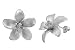 Plumeria Earrings with Clear CZ - Sterling Silver with Satin Finish - 23 mm