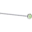 Solid 14KT White Gold 2mm Genuine Peridot Straight Fishtail 3/4 - 20 Gauge