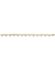 14K Yellow Gold Cross Heart Bracelet