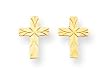 14k Polished CrossPost Earrings