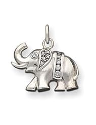 Sterling Silver CZ Elephant Charm QC5068"