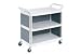 Plastic Utility Cart With 3 Shelves And Closed Ends & Back