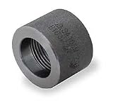 Industrial Grade 1MNB8 Half Coupling, 1 In, Threaded, Black Steel