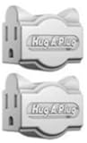 Hug-A-Plug - Dual Outlet Wall Adapter, Twin Pack White