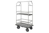 Bellman Condo Cart 40x25 Satin Aluminim Gray Carpet, 4 Rubber Wheels