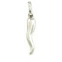 Italian Horn Charm 14k White Gold 15mm