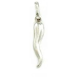 Italian Horn Charm 14k White Gold 15mm
