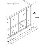 Sterling Proline 14600 Series Naturalist Glass Custom By-Pass Bath/Shower Doors 14655-PB-G52
