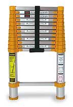 Industrial Grade 2KFF9 Telescoping Ladder, 12 1/2Ft, Alum, 225Lb