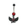Black Bioplast Belly Ring with Red Australian Crystals - 14g/5mm ball