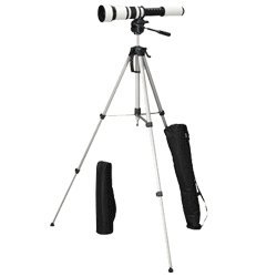 Walimex Pro 650-1300 mm 1:8-16 Teleobjektiv für Canon EF und WT-3570 Kamaerastativ