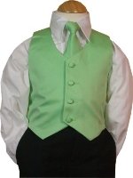 Childrens Tuxedo Vest and Long Tie "Lime" - Includes Tuxedo Shirt and Trousers