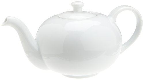 Best Cheap Kitchen Supply 8122 White Porcelain Teapot, 6-Cup
