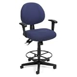 Burgundy OFM 24 Hour Computer Task Chair with Arms Drafting Kit