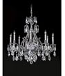 American Brass & Crystal CH9633-OS-GT-10W Chateau 8 Light Single Tier Chandelier in White Nickel with Golden Teak Strass ® Teardrop crystal