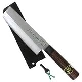 Japanisches Gemuesemesser mit Holzscheide