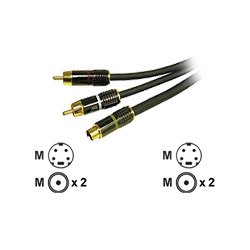 1.5FT SVIDEO RCA A V CABLE 2-RCA MDIN-4 M M SONICWAVE (40166) by CABLES TO GO