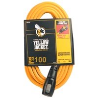 Coleman Cable 02738 12/3-Wire Gauge Super Heavy Duty Outdoor Jobsite Power Extension Cord with Locking Plugs, 100-Feet