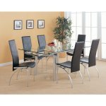Glass / Metal Extension Dining Table Set by Coaster