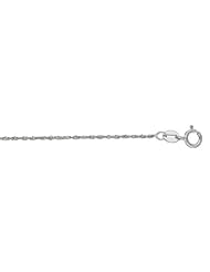 10K Solid White Gold Singapore Pendant Chain Necklace 20" 1mm