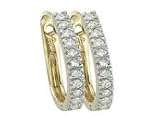 14kt Two Tone Gold Round Diamond Pave Set Hoops (.50 ct. tw.)
