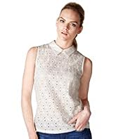 Limited Collection Pure Cotton Floral Broderie Blouse