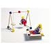 Puppenhaus-Spielplatz mit Schaukel, Sandkasten und 2 Biegepuppen