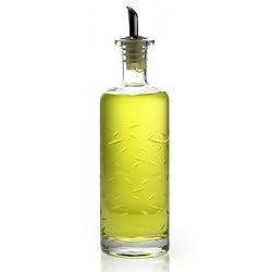 16oz Capacity Etched Cruet with Spout for Oil and Vinegar