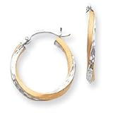 Image of 14k and Rhodium Diamond-Cut 2.5mm Twisted Hoop Earrings